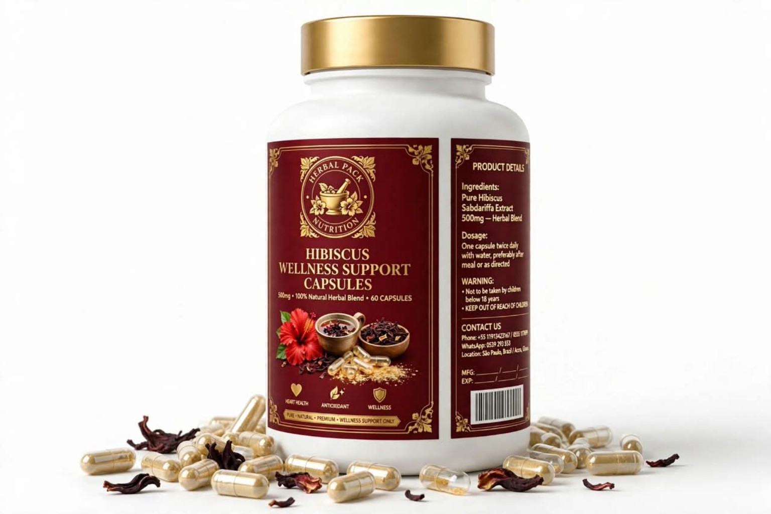 Hibiscus Wellness Support Capsules bottle